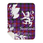 Sherpa Blanket - Tartan Blanket Thistle and Lion Scottish Clan Montgomery Plaid Blanket, plaid sherpa blanket queen,purple sherpa blanket,queen sherpa blanket,queen size sherpa blanket,red sherpa blanket,scottish tartan blankets,sherpa blanket,sherpa christmas blanket