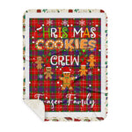 Personalized Gift Tartan Plaid Blanket Clan Fraser With Christmas Cookie Baking Crew Christmas Gift Sherpa Blanket, tartan sherpa blanket,buffalo plaid sherpa blanket,christmas sherpa blanket,Christmas Throw Blanket,green plaid sherpa blanket,green sherpa blanket