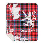 Sherpa Blanket - Tartan Blanket Thistle and Lion Scottish Clan Udny Plaid Blanket, plaid sherpa blanket queen,purple sherpa blanket,queen sherpa blanket,queen size sherpa blanket,red sherpa blanket,scottish tartan blankets,sherpa blanket,sherpa christmas blanket