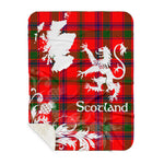 Sherpa Blanket - Tartan Blanket Thistle and Lion Scottish Clan MacColl Plaid Blanket, plaid sherpa blanket queen,purple sherpa blanket,queen sherpa blanket,queen size sherpa blanket,red sherpa blanket,scottish tartan blankets,sherpa blanket,sherpa christmas blanket