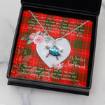 Sea Turtle Necklace Gift for My Beautiful Girlfriend Valentines Necklace Clan Cameron Modern Tartan Blue Turtle Necklace