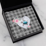 Sea Turtle Necklace Gift for My Beautiful Girlfriend Valentines Necklace Clan Grey Douglas Tartan Blue Turtle Necklace