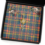 To My Beautiful Soulmate Sunflower Necklace In Your Eyes I Have Found My Home Clan Buchanan Ancient Tartan Jewelry For Girlfriend, Tartan Sunflower Pendant Necklace, Scottish Tartan Jewelry, valentine necklace, necklace girlfriend, necklace for wife, cute necklaces for girlfriend, jewelry for girlfriend, to my soulmate necklace, to my future wife necklace