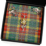 To My Beautiful Soulmate Sunflower Necklace In Your Eyes I Have Found My Home Clan Buchanan Old Sett Tartan Jewelry For Girlfriend, Tartan Sunflower Pendant Necklace, Scottish Tartan Jewelry, valentine necklace, necklace girlfriend, necklace for wife, cute necklaces for girlfriend, jewelry for girlfriend, to my soulmate necklace, to my future wife necklace