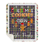 Personalized Gift Tartan Plaid Blanket Clan Taylor Weathered With Christmas Cookie Baking Crew Christmas Gift Sherpa Blanket, tartan sherpa blanket,buffalo plaid sherpa blanket,christmas sherpa blanket,Christmas Throw Blanket,green plaid sherpa blanket,green sherpa blanket