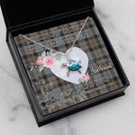 Sea Turtle Necklace Gift for My Beautiful Girlfriend Valentines Necklace Clan MacKay Weathered Tartan Blue Turtle Necklace