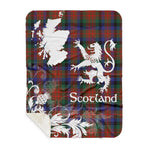 Sherpa Blanket - Tartan Blanket Thistle and Lion Scottish Clan MacDuff Hunting Modern Plaid Blanket, plaid sherpa blanket queen,purple sherpa blanket,queen sherpa blanket,queen size sherpa blanket,red sherpa blanket,scottish tartan blankets,sherpa blanket,sherpa christmas blanket