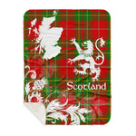 Sherpa Blanket - Tartan Blanket Thistle and Lion Scottish Clan Burnett Ancient Plaid Blanket, plaid sherpa blanket queen,purple sherpa blanket,queen sherpa blanket,queen size sherpa blanket,red sherpa blanket,scottish tartan blankets,sherpa blanket,sherpa christmas blanket