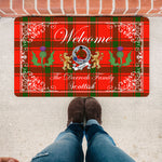 Doormat - Welcome Mat Scottish Clan Badge Darroch Tartan Door Mat, Plaid Doormat With Thistle and Two Lion Scottish