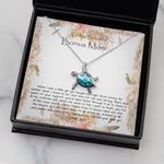 Bonus Mom Necklace, To My Beautiful Bonus Mom On My Wedding Day Necklace, Gift For Stepmother Of The Groom Gift, Sea Turtle Necklace
