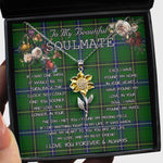 To My Beautiful Soulmate Sunflower Necklace In Your Eyes I Have Found My Home Clan Henderson Modern Tartan Jewelry For Girlfriend