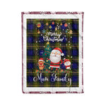 Personalized Gift Tartan Plaid Blanket Clan Muir With Funny Santa Snowman Reindeer Merry Christmas Fleece Blanket, Home Living Room, Plaid Blanket, Tartan Blanket, Scottish Blanket, Buffalo fleece blanket, Christmas Blanket