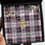 To My Beautiful Soulmate Sunflower Necklace In Your Eyes I Have Found My Home Clan MacPherson Hunting Modern Tartan Jewelry For Girlfriend