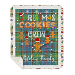 Personalized Gift Tartan Plaid Blanket Clan Whitelaw With Christmas Cookie Baking Crew Christmas Gift Sherpa Blanket, tartan sherpa blanket,buffalo plaid sherpa blanket,christmas sherpa blanket,Christmas Throw Blanket,green plaid sherpa blanket,green sherpa blanket