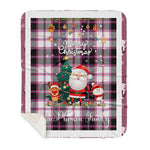 Personalized Gift Tartan Plaid Blanket Clan MacPherson Hunting Modern With Funny Santa Snowman Reindeer Merry Christmas Gift Sherpa Blanket, blue plaid sherpa blanket,blue tartan sherpa blanket,Buchan,buffalo plaid sherpa blanket,christmas sherpa blanket,Christmas Throw Blanket
