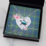 Sea Turtle Necklace Gift for My Beautiful Girlfriend Valentines Necklace Clan MacIntyre Hunting Ancient Tartan Blue Turtle Necklace
