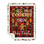 Personalized Gift Tartan Plaid Blanket Clan Davis With Christmas Cookie Baking Crew Christmas Gift Sherpa Blanket, tartan sherpa blanket,buffalo plaid sherpa blanket,christmas sherpa blanket,Christmas Throw Blanket,green plaid sherpa blanket,green sherpa blanket