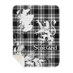 Sherpa Blanket - Tartan Blanket Thistle and Lion Scottish Clan Menzies Modern Plaid Blanket, plaid sherpa blanket queen,purple sherpa blanket,queen sherpa blanket,queen size sherpa blanket,red sherpa blanket,scottish tartan blankets,sherpa blanket,sherpa christmas blanket