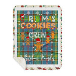 Personalized Gift Tartan Plaid Blanket Clan Whitelaw With Christmas Cookie Baking Crew Christmas Gift Sherpa Blanket, tartan sherpa blanket,buffalo plaid sherpa blanket,christmas sherpa blanket,Christmas Throw Blanket,green plaid sherpa blanket,green sherpa blanket