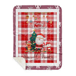 Personalized Gift Tartan Plaid Blanket Clan Maxwell Plaid With Funny Santa Snowman Reindeer Merry Christmas Gift Sherpa Blanket, blue plaid sherpa blanket,blue tartan sherpa blanket,Buchan,buffalo plaid sherpa blanket,christmas sherpa blanket,Christmas Throw Blanket