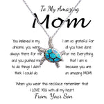 Opal Turtle Necklace - Mom Necklace - To Mom Necklace, Gift for Mom from Son