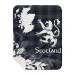 Scotstee Shop - Tartan Blanket Thistle and Lion Scottish Clan Lumsden Hunting Plaid Blanket - Sherpa Blanket