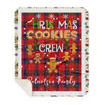 Personalized Gift Tartan Plaid Blanket Clan Robertson With Christmas Cookie Baking Crew Christmas Gift Sherpa Blanket, tartan sherpa blanket,buffalo plaid sherpa blanket,christmas sherpa blanket,Christmas Throw Blanket,green plaid sherpa blanket,green sherpa blanket