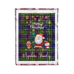 Personalized Gift Tartan Plaid Blanket Clan Ayrshire With Funny Santa Snowman Reindeer Merry Christmas Fleece Blanket, Home Living Room, Plaid Blanket, Tartan Blanket, Scottish Blanket, Buffalo fleece blanket, Christmas Blanket