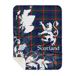 Sherpa Blanket - Tartan Blanket Thistle and Lion Scottish Clan Agnew Plaid Blanket, plaid sherpa blanket queen,purple sherpa blanket,queen sherpa blanket,queen size sherpa blanket,red sherpa blanket,scottish tartan blankets,sherpa blanket,sherpa christmas blanket