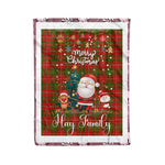 Personalized Gift Tartan Plaid Blanket Clan Hay Ancient With Funny Santa Snowman Reindeer Merry Christmas Fleece Blanket, Christmas Blanket, Plaid Blanket, Tartan Blanket,Scottish Blanket