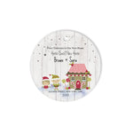 Scotstee Shop - Circle Ceramic Ornament (2 sided) - Personalize Name Family Christmas Elves Ginge Family Ornament