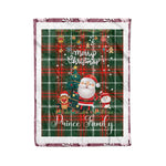 Personalized Gift Tartan Plaid Blanket Clan Prince Of Wales With Funny Santa Snowman Reindeer Merry Christmas Fleece Blanket, Home Living Room, Plaid Blanket, Tartan Blanket, Scottish Blanket, Buffalo fleece blanket, Christmas Blanket-Recovered