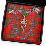 To My Beautiful Soulmate Sunflower Necklace In Your Eyes I Have Found My Home Clan MacDonell Of Keppoch Modern Tartan Jewelry For Girlfriend, Tartan Sunflower Pendant Necklace, Scottish Tartan Jewelry, valentine necklace, necklace girlfriend, necklace for wife, cute necklaces for girlfriend, jewelry for girlfriend, to my soulmate necklace, to my future wife necklace
