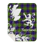 Sherpa Blanket - Tartan Blanket Thistle and Lion Scottish Clan Arnott Plaid Blanket, plaid sherpa blanket queen,purple sherpa blanket,queen sherpa blanket,queen size sherpa blanket,red sherpa blanket,scottish tartan blankets,sherpa blanket,sherpa christmas blanket