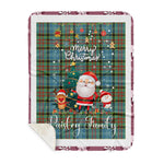 Personalized Gift Tartan Plaid Blanket Clan Paisley With Funny Santa Snowman Reindeer Merry Christmas Gift Sherpa Blanket, blue plaid sherpa blanket,blue tartan sherpa blanket,Buchan,buffalo plaid sherpa blanket,christmas sherpa blanket,Christmas Throw Blanket