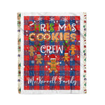 Fleece Blanket - Personalized Gift Tartan Plaid Blanket Clan McKerrell Red With Christmas Cookie Baking Crew Christmas Gift Fleece Blanket