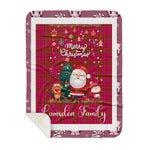 Personalized Gift Tartan Plaid Blanket Clan Lumsden of Clova With Funny Santa Snowman Reindeer Merry Christmas Gift Sherpa Blanket, blue plaid sherpa blanket,blue tartan sherpa blanket,Buchan,buffalo plaid sherpa blanket,christmas sherpa blanket,Christmas Throw Blanket