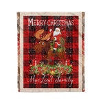 Personalized Gift Plaid Tartan Blanket Clan MacLeod Of Raasay With Moose Lover Xmas Gift Santa Riding Christmas Fleece Blanket