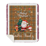 Personalized Gift Tartan Plaid Blanket Clan Jardine With Funny Santa Snowman Reindeer Merry Christmas Gift Sherpa Blanket, blue plaid sherpa blanket,blue tartan sherpa blanket,Buchan,buffalo plaid sherpa blanket,christmas sherpa blanket,Christmas Throw Blanket