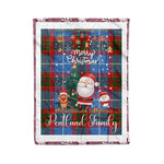 Personalized Gift Tartan Plaid Blanket Clan Pentland With Funny Santa Snowman Reindeer Merry Christmas Fleece Blanket, Home Living Room, Plaid Blanket, Tartan Blanket, Scottish Blanket, Buffalo fleece blanket, Christmas Blanket