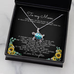 To My Mom Necklace You Are The World Mother Gift Sea Turtle Necklace