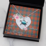 Sea Turtle Necklace Gift for My Beautiful Girlfriend Valentines Necklace Clan Robertson Ancient Tartan Blue Turtle Necklace