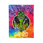 Scotstee Shop - Scotstee Shop Blanket Alien Smoking Weed Tie Dye Hippie Fleece Blanket