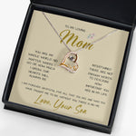 To My Loving Mom Necklace You Are Important To Me Gift For Her Mother's Day Forever Love Necklace