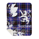 Sherpa Blanket - Tartan Blanket Thistle and Lion Scottish Clan Dunlop Modern Plaid Blanket, plaid sherpa blanket queen,purple sherpa blanket,queen sherpa blanket,queen size sherpa blanket,red sherpa blanket,scottish tartan blankets,sherpa blanket,sherpa christmas blanket