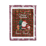 Personalized Gift Tartan Plaid Blanket Clan Innes Modern With Funny Santa Snowman Reindeer Merry Christmas Fleece Blanket, Home Living Room, Plaid Blanket, Tartan Blanket, Scottish Blanket, Buffalo fleece blanket, Christmas Blanket