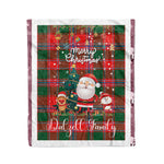 Personalized Gift Tartan Plaid Blanket Clan Dalzell With Funny Santa Snowman Reindeer Merry Christmas Fleece Blanket, Home Living Room, Plaid Blanket, Tartan Blanket, Scottish Blanket, Buffalo fleece blanket, Christmas Blanket