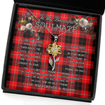 To My Beautiful Soulmate Sunflower Necklace In Your Eyes I Have Found My Home Clan Cunningham Modern Tartan Jewelry For Girlfriend, Tartan Sunflower Pendant Necklace, Scottish Tartan Jewelry, valentine necklace, necklace girlfriend, necklace for wife, cute necklaces for girlfriend, jewelry for girlfriend, to my soulmate necklace, to my future wife necklace