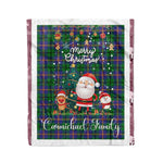 Personalized Gift Tartan Plaid Blanket Clan Carmichael With Funny Santa Snowman Reindeer Merry Christmas Fleece Blanket, Home Living Room, Plaid Blanket, Tartan Blanket, Scottish Blanket, Buffalo fleece blanket, Christmas Blanket