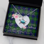Sea Turtle Necklace Gift for My Beautiful Girlfriend Valentines Necklace Clan Oliphant Tartan Blue Turtle Necklace